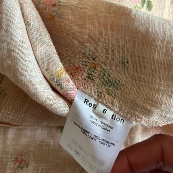 REFORMATION Floral Beige Spaghetti Strap Dress - Picture 3 of 4